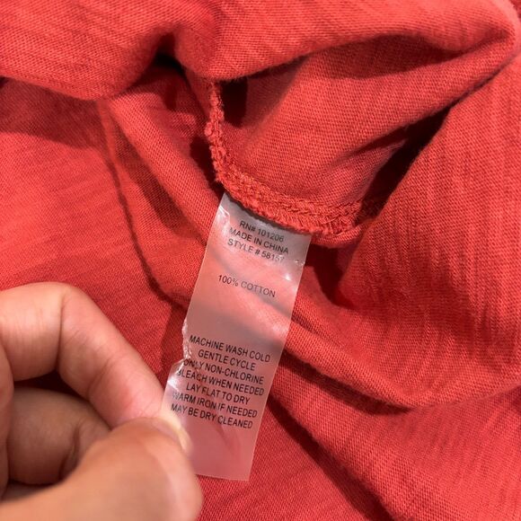 Soft Surroundings Orange Coral Tunic 1X Mixed Buttons Lagenlook Art-To-Wear - Picture 11 of 11